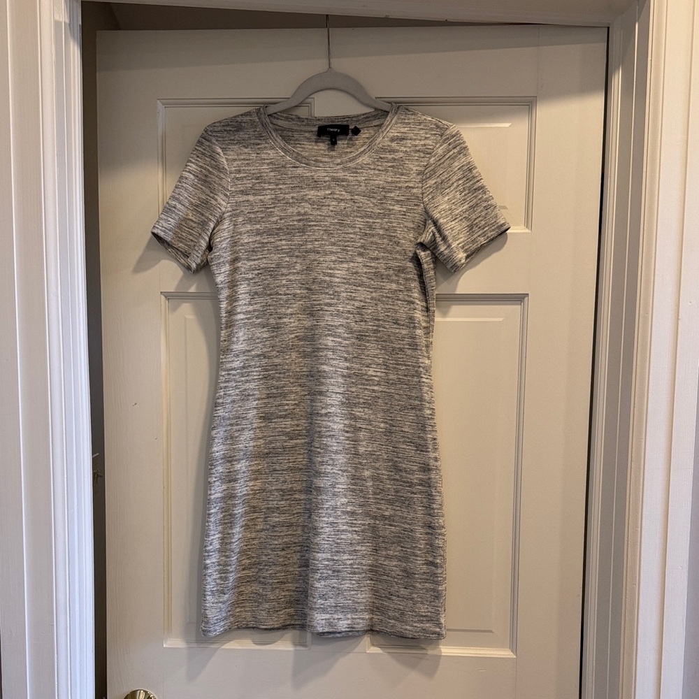 Theory Heathered Gray Knit Dress